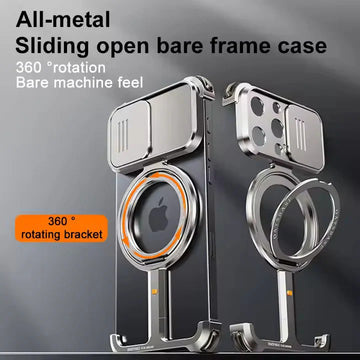 Blindfold Metal Case With Magnetic Stand For iPhone