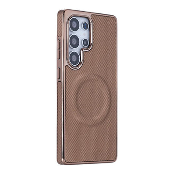 Plating Soft Edge Leather Magnetic Case for Samsung Galaxy