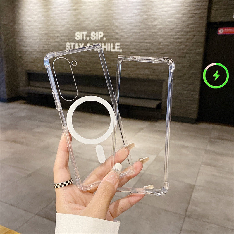 Magnetic Crystal Transparent Case Casing Samsung Galaxy Z Fold