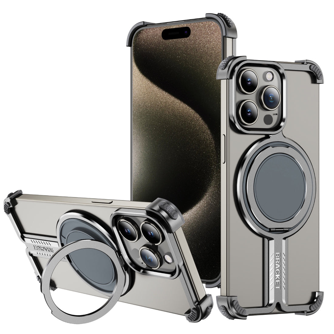 Personalized Skeleton Rotating Magnetic Holder Phone Case