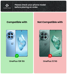 Vegan Leather Rugged Flexible TPU Series Shockproof Armor Back Cover for OnePlus 12R 5G, 6.78 inch, Blue