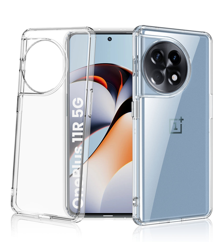 Ice Crystal Series Hybrid Transparent PC Military Grade TPU Back Cover for OnePlus 11R 5G, 6.74 inch, Crystal Clear