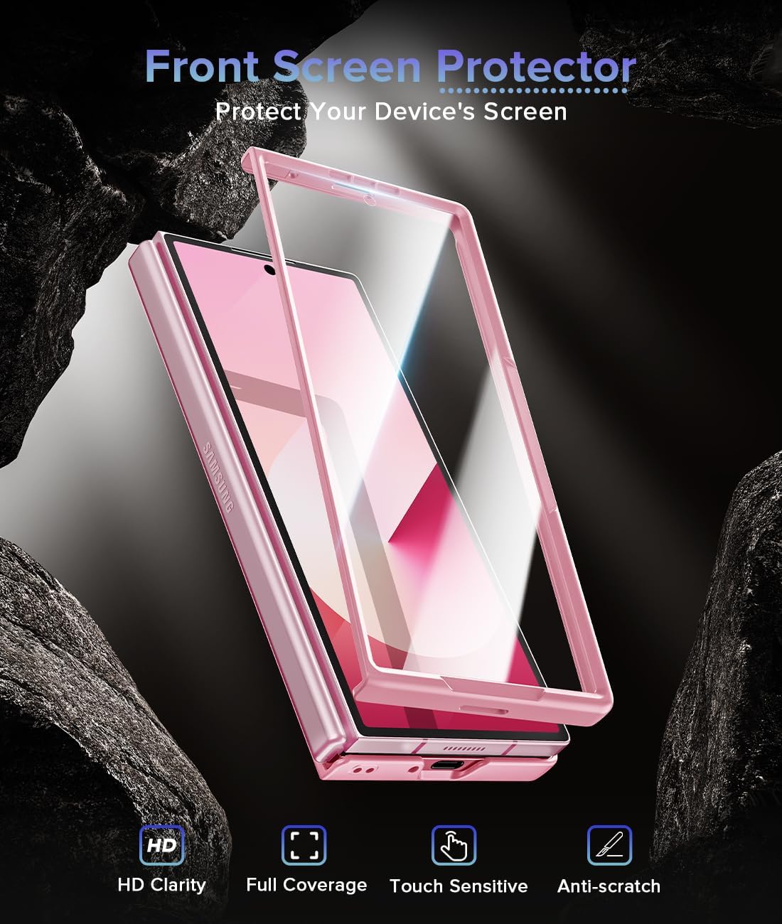 Caka for Galaxy Z Fold 6 Case with S Pen Holder Slot Hidden Kickstand