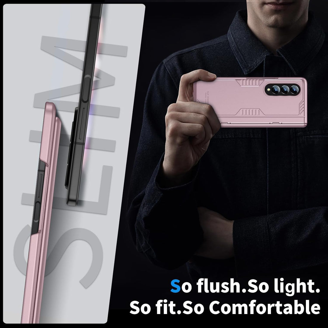 Samsung Z-Fold Case: [Hidden Kickstand][Wireless Charging]