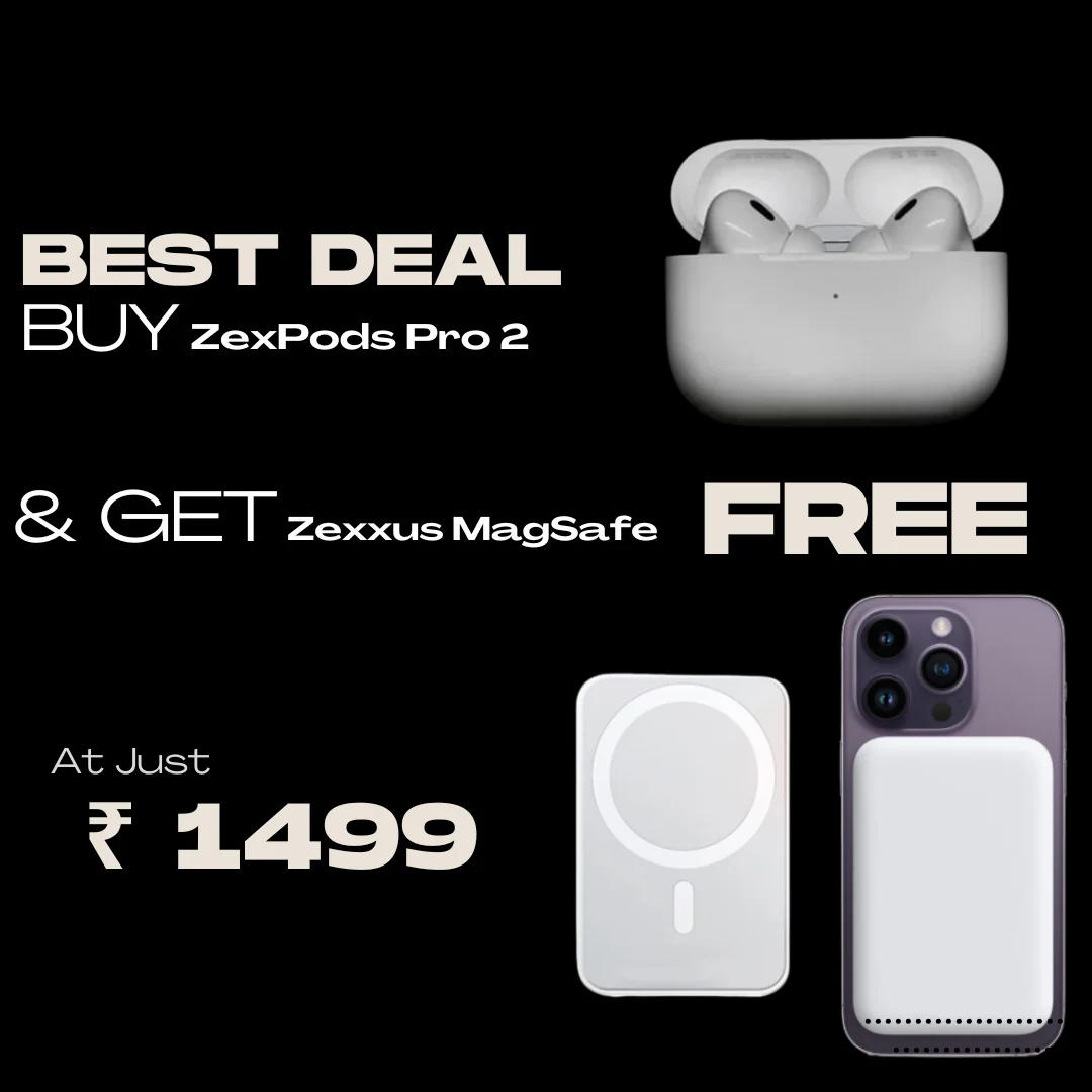 ZexPods Pro 2nd Gen ANC (Type-C) | Free 5000mAh MagSafe Powerbank | 100% Hassle-Free Warranty