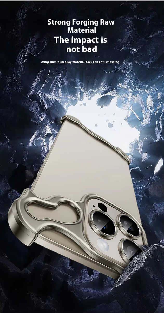 Luxury Metal Frameless Case Protective Phone Case with Camera Protector for iPhone