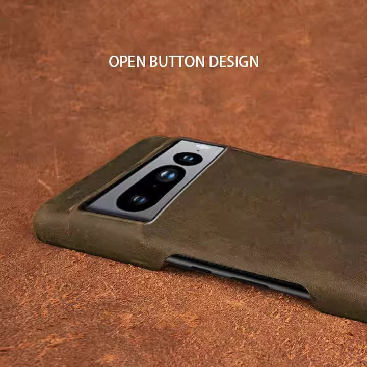 Genuine Leather Case For Google Pixel Phone (Crazy Horse Pattern)