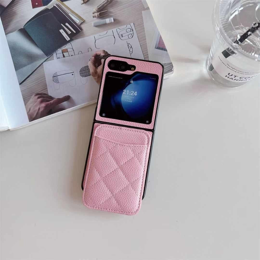 Samsung Galaxy Z Flip Magsafe Case Luxury CC Leather Magnetic Wireless Charging Card Wallet Case